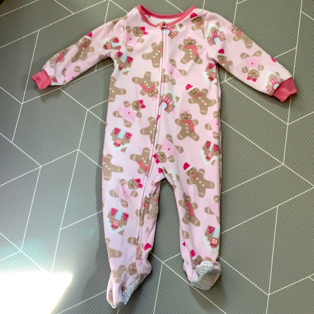 Kids Headquarters Gingerbread footsie pajamas